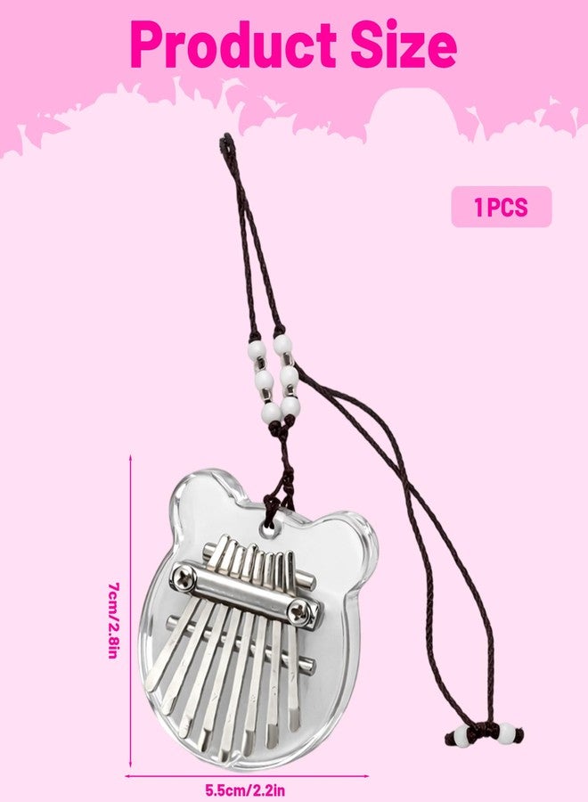 xinxingin Mini Thumb Piano, Transparent Bear-Shaped 8-Note Musical Instrument for Beginners, Portable Hand Piano for Music Lovers, Ideal Gift for Birthdays, Travel, Camping & Outdoor Activities - Image 2